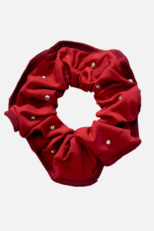 Dark Red Scrunchie with Stones