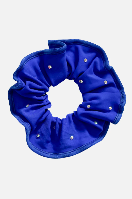Royal Blue Lycra Scrunchie with Stones